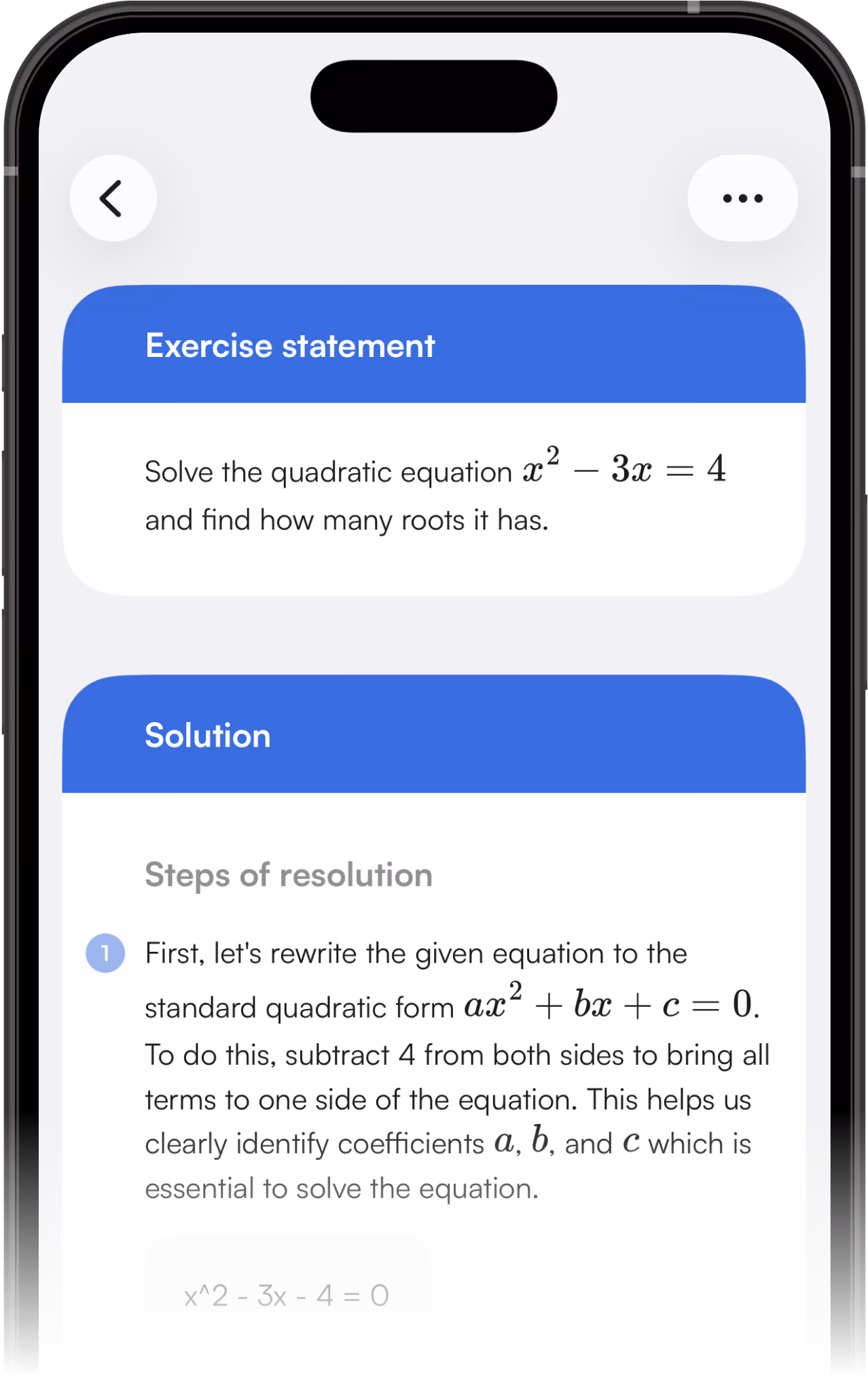 Función de resolución de ejercicios