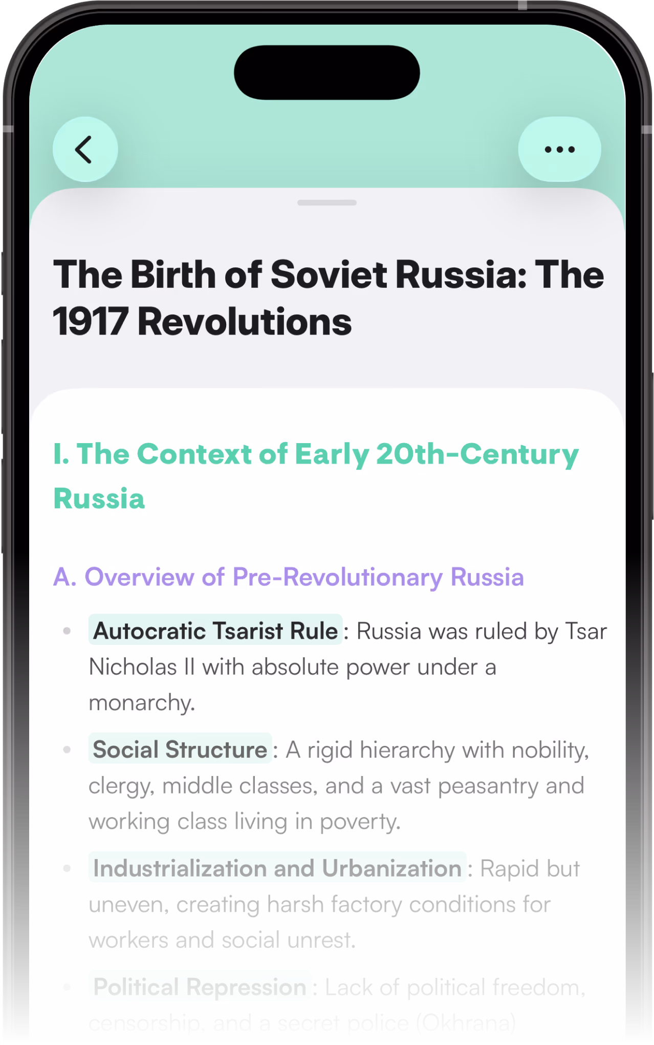 Función de fichas de estudio