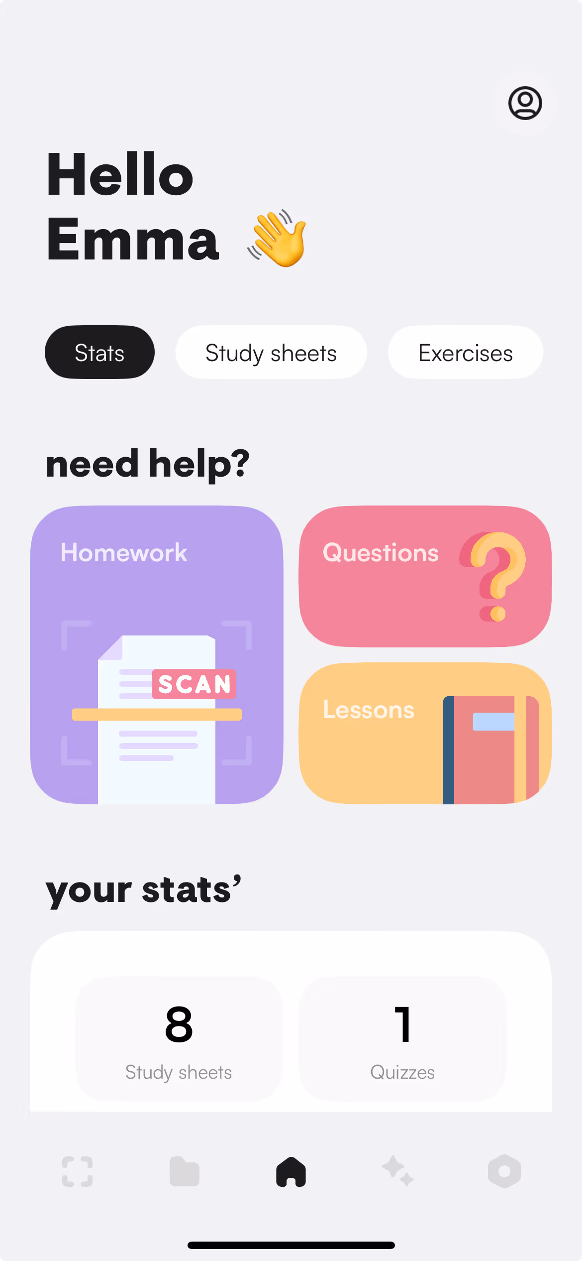 Interfaz de la aplicación Acuity